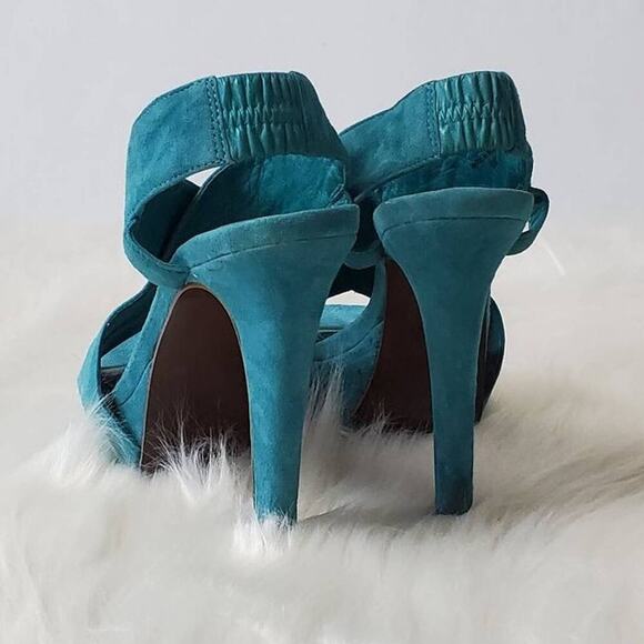 Diane Von Furstenberg Suede Criss Cross Platform Heels - 6 - Picture 8 of 13